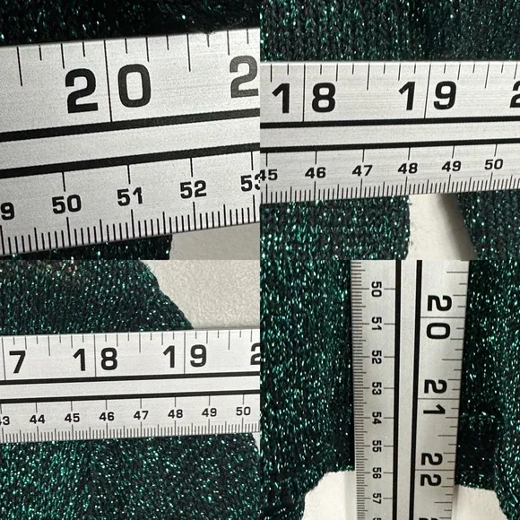 SOLD Free People Alpine Green Glitter Metallic Cardigan‎ Womens Size XL Y2K - Picture 13 of 15